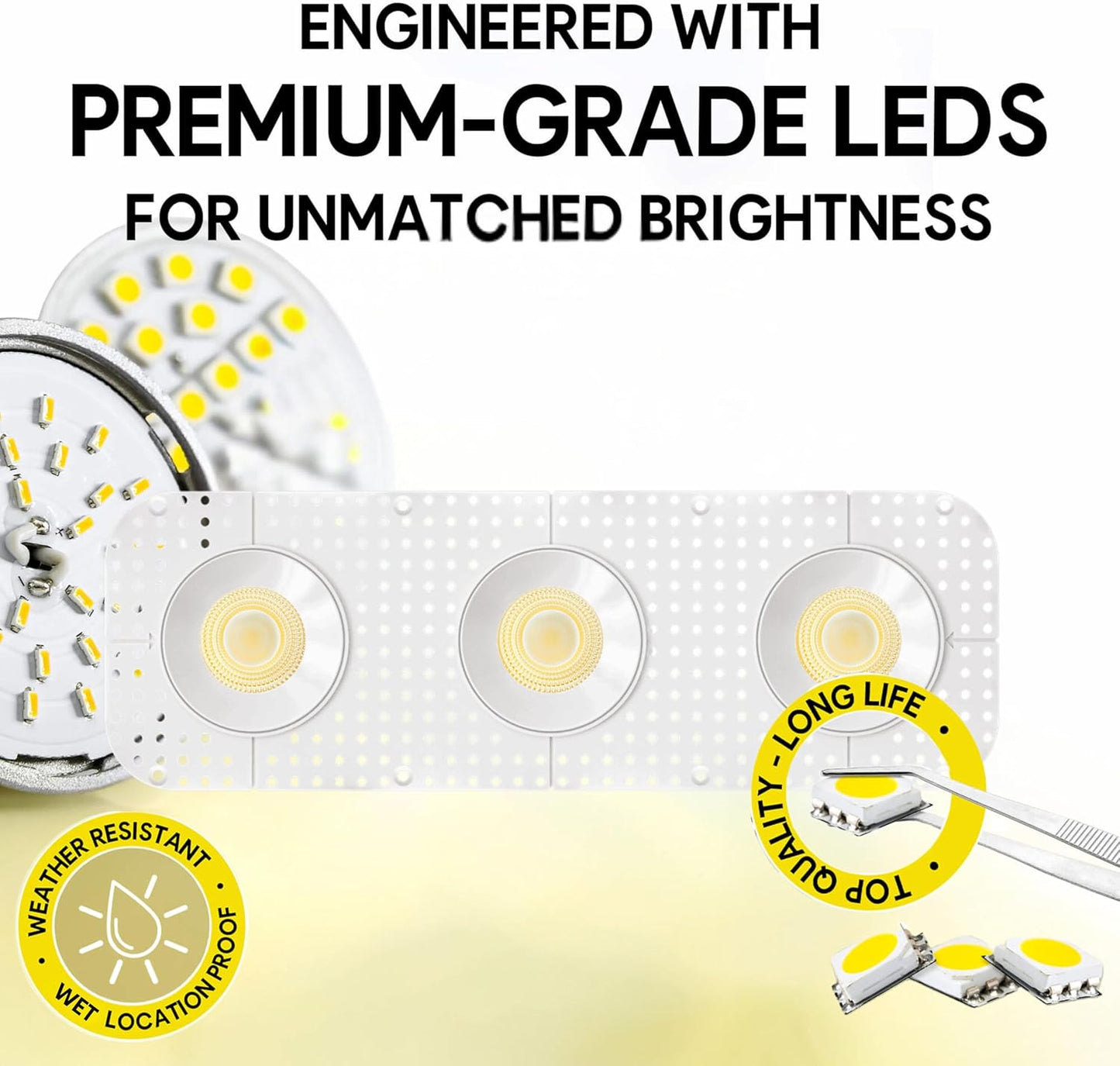 P-7441 3.5 inch Trimless 3 Head Round White, 27/45, 2700/4200 Lumens, 5CCT Recessed Light