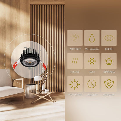 P-5069 4 Inch Round Bronze 15W 1100 Lumens 5CCT Recessed Light