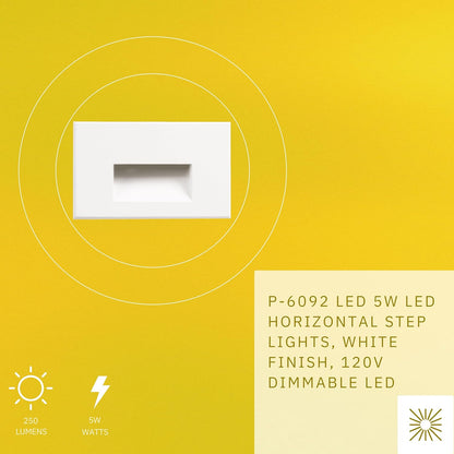 P-6092 White 5W 250 Lumens 5CCT Horizontal Step Lights