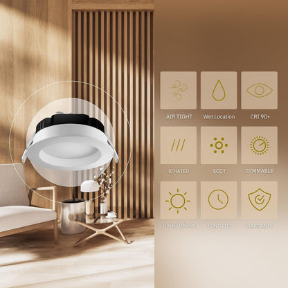 P-6095 6 Inch Round White 10W 2700 Lumens 5CCT Slim Light