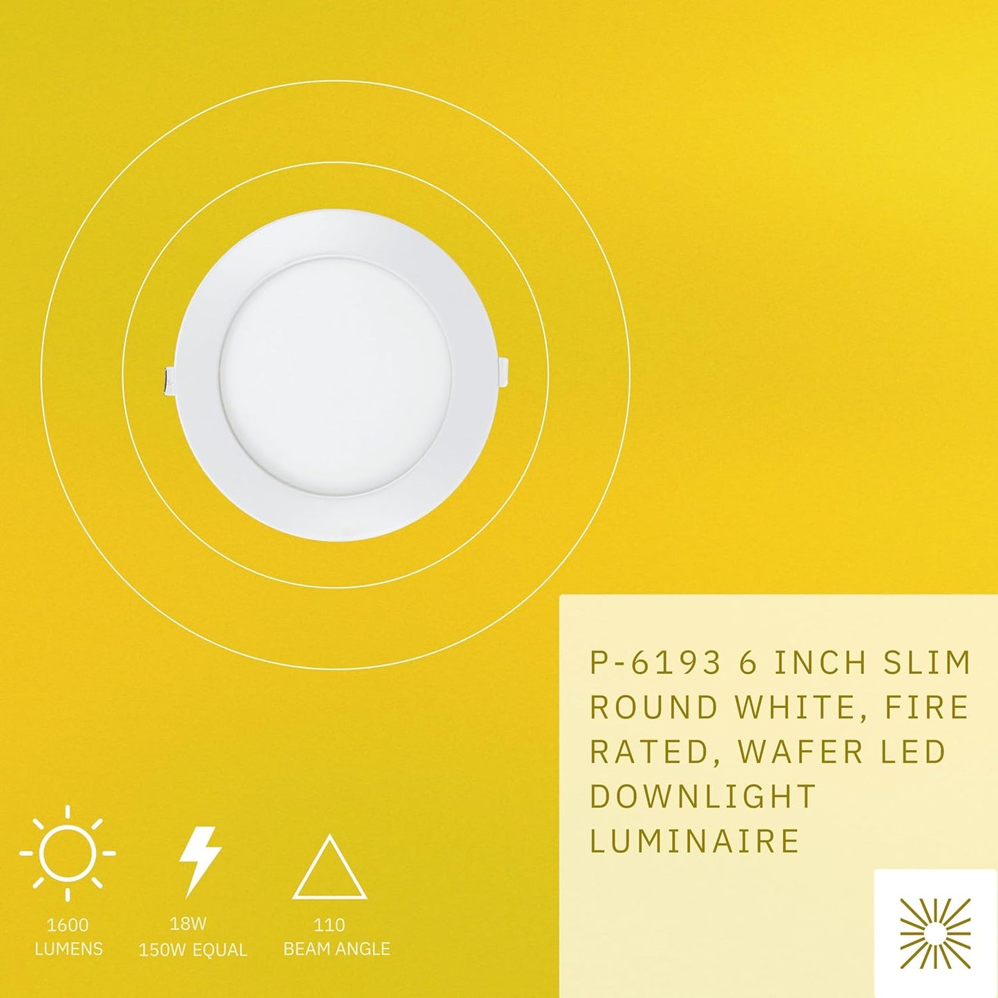 P-6193 6 Inch Round White 18W 1600 Lumens 5CCT Slim Light