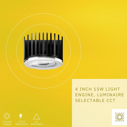 P-6434 4 Inch Engine, 15 Watts, 1550 Lumens 5CCT Recessed Light