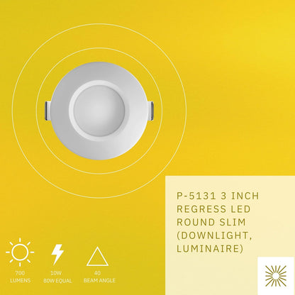 P-5131 3 Inch Round White 10W 700 Lumens 5CCT Slim Light