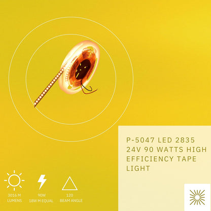 P-5047 2835 LED 90W 3016M Lumens Cool White 4100k Tape Light