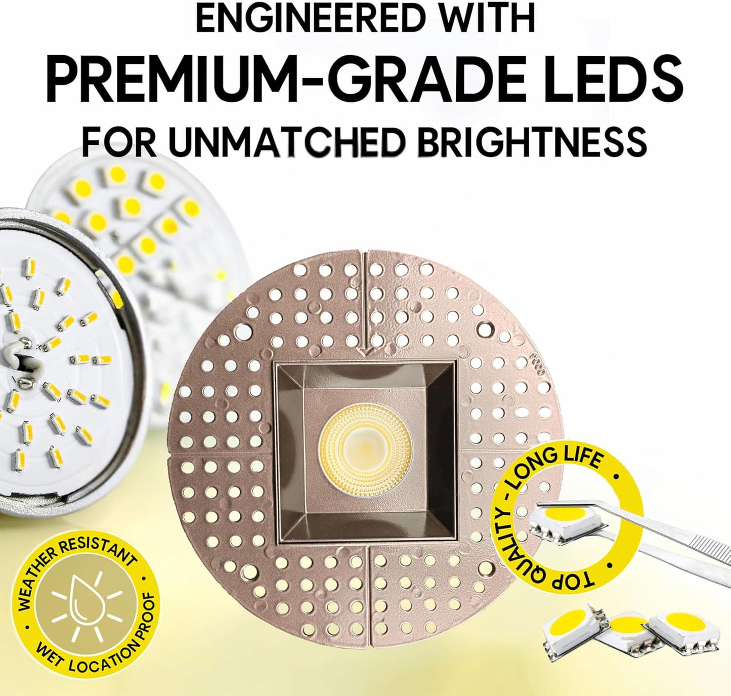 P-7113 3.5 inch Trimless Square Bronze 15-9W, 1400-900 Lumens 5CCT Recessed Light