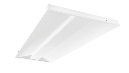 Perlglow 2X4 50/60/70W 5580/6950/7925 Lumens Frosted Wet Rated Selectable CCT 30,35,41,50,65K Focused Troffer + Em