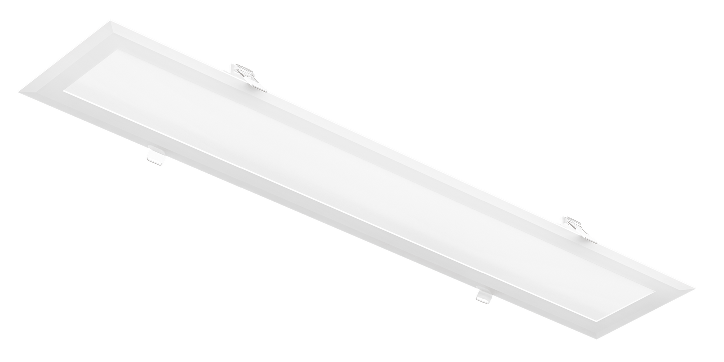 Perlglow 4X2 40W 3400 Lumens Frosted White Finish Rectangle Shape Trimmed Style Wet Rated Selectable CCT 27,30,35,41,50K Rectangular Flushed Slim