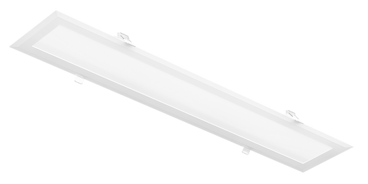 Perlglow 4X2 40W 3400 Lumens Frosted White Finish Rectangle Shape Trimmed Style Wet Rated Selectable CCT 27,30,35,41,50K Rectangular Flushed Slim