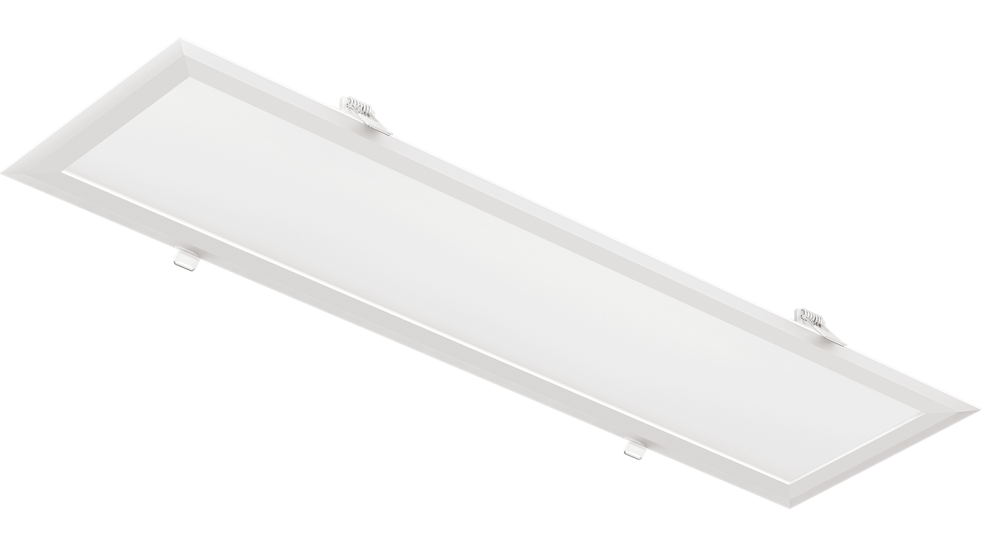 Perlglow 6X2 48W 4000 Lumens Frosted White Finish Rectangle Shape Trimmed Style Wet Rated Selectable CCT 27,30,35,41,50K Rectangular Flushed Slim