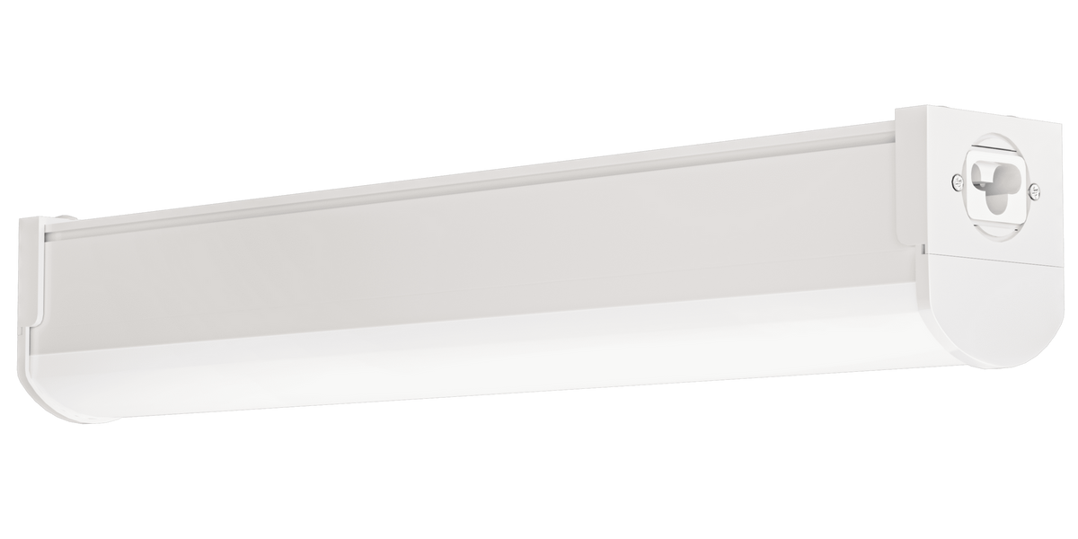 Perlglow 1 Ft 6/12W 600/1200 Lumens Frosted White Finish Linear Shape Damp Rated Selectable CCT 30,35,41,50,65K Linkable Linear Fixture