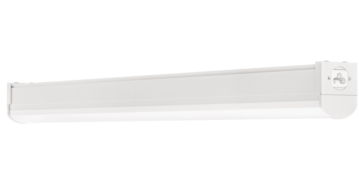 Perlglow 2 Ft 12/24W 1200/2400 Lumens Frosted White Finish Linear Shape Damp Rated Selectable CCT 30,35,41,50,65K Linkable Linear Fixture