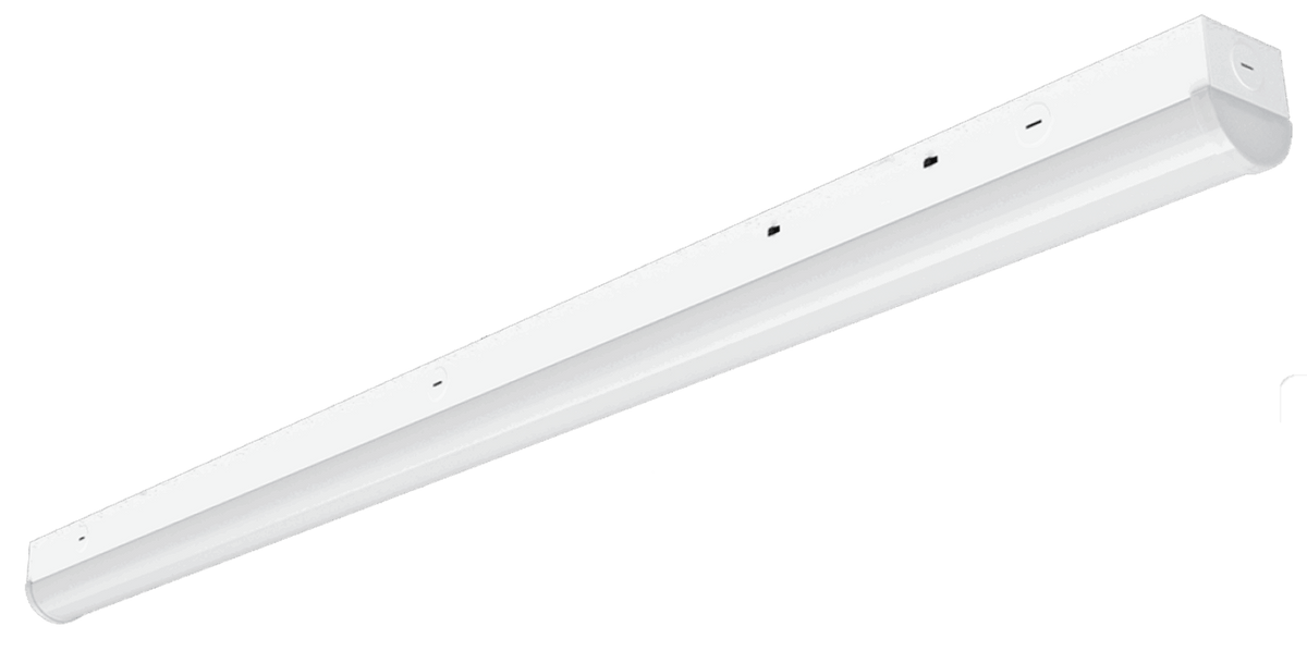 Perlglow 4 Ft 40W/35W/30W/25W/20W 5800 / 5075 / 4350 / 3625 / 2900 Lumens Frosted White Finish Linear Shape Damp Rated Selectable CCT 30,35,41,50,65K Linear Fixture With Em