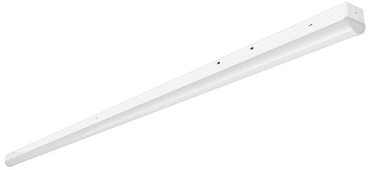 Perlglow 8 Ft 80W/70W/60W/50W/40W 11,600 / 10,150 / 8700 / 7250 / 5800 Lumens Frosted White Finish Linear Shape Damp Rated Selectable CCT 30,35,41,50,65K Linear Fixture With Em