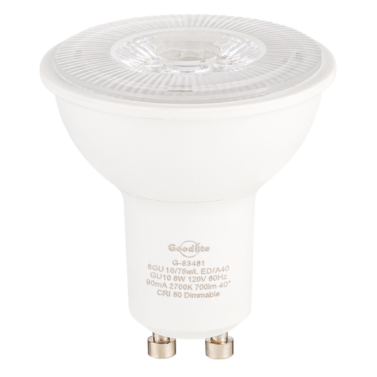 Perlglow 8 Watts MR16 Shape GU10 Base Type 700 Lumens Clear LED Light Bulb 2700K Soft White