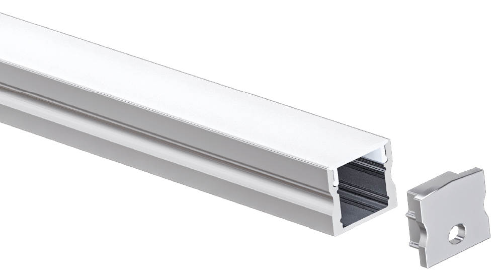 Perlglow P-96330 Silver Finsih Pc opal Cover Material Frosted 1/2" deep aluminum surface mount channel