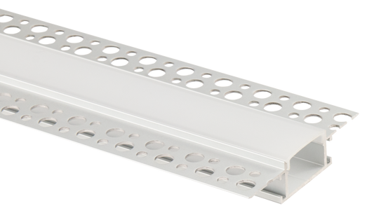 Perlglow P-96421 Silver Finsih Pc opal Cover Material Frosted 1" aluminum trimless channel