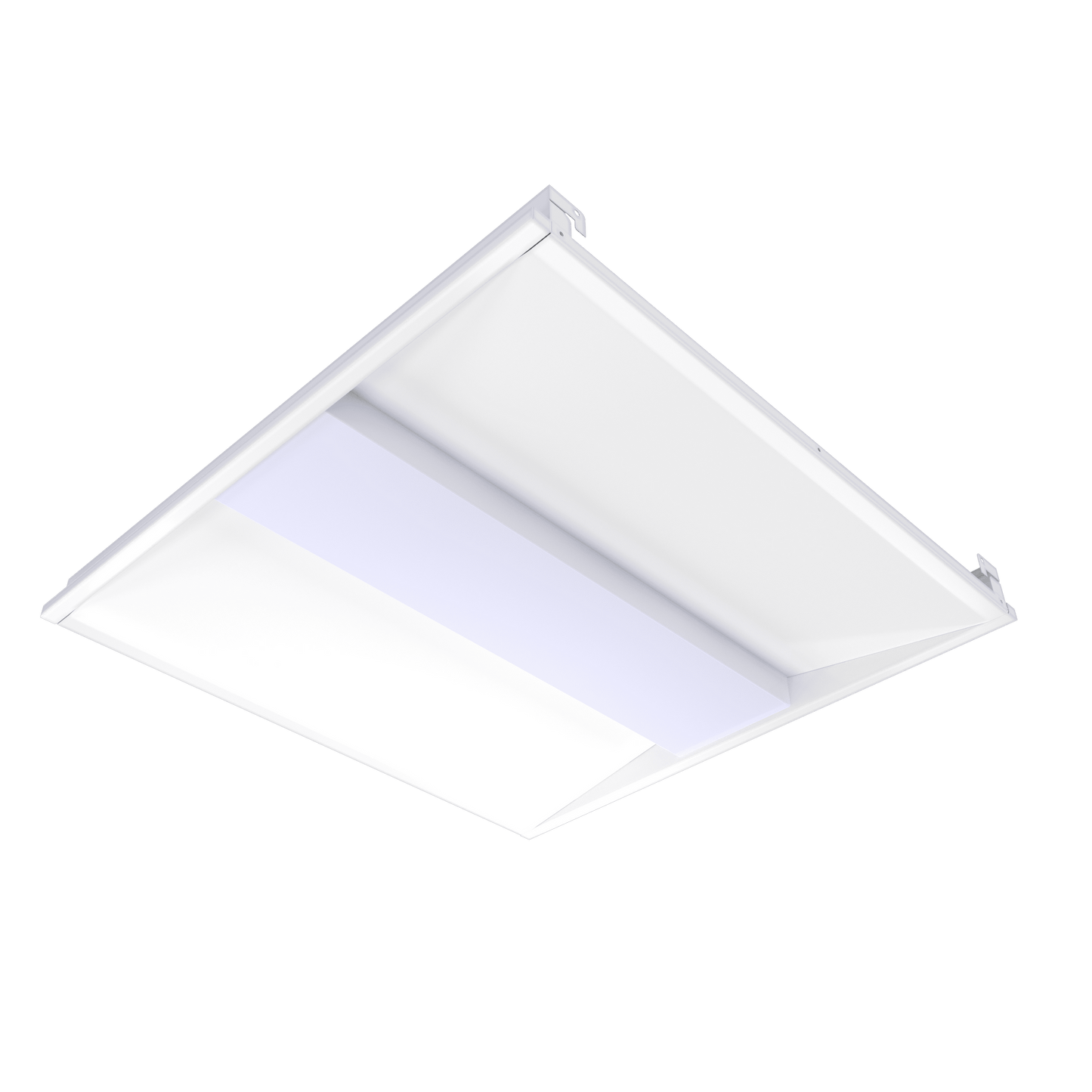 Perlglow 2X2 30/40/50W 3900/5200/6500 Lumens Frosted Wet Rated Selectable CCT 30,35,41,50,65K Square Center Basket Troffer + Em