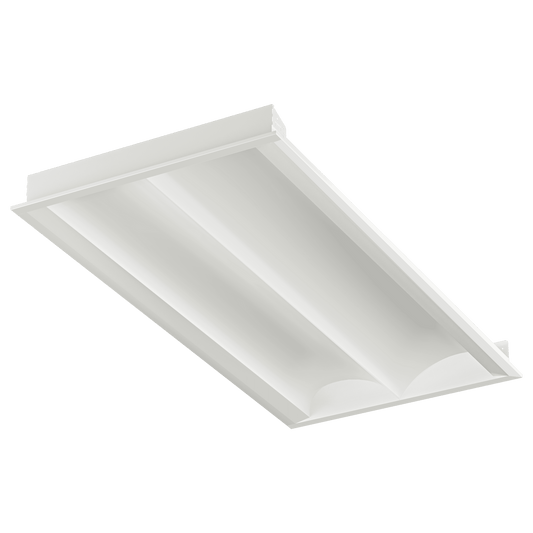 Perlglow 2X4 50/60/70W 5750/6900/8050 Lumens Frosted Wet Rated Selectable CCT 30,35,41,50,65K Indirect Double Vault Troffer + Em