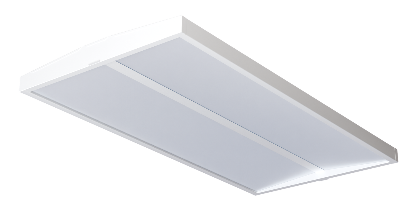 Perlglow 2X4 50/60/72W 5775/6780/7685 Lumens Frosted Wet Rated Selectable CCT 30,35,41,50,65K Bevel Troffer