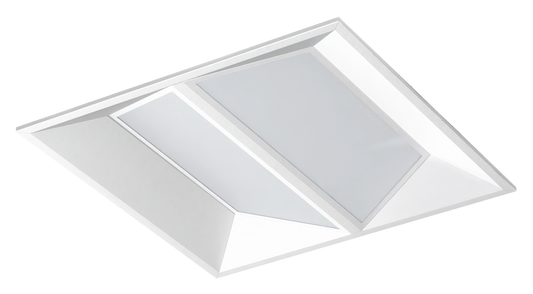 Perlglow 2X2 30/40/50W 3750/3900/5350 Lumens Frosted Wet Rated Selectable CCT 30,35,41,50,65K Butterfly Troffer + Em