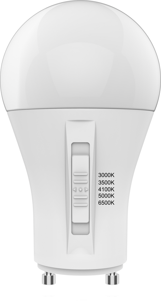 Perlglow 15 Watts A19 Shape GU24 Base Type 1500 Lumens Frosted LED Light Bulb 30,35,41,50,65K Selectable CCT