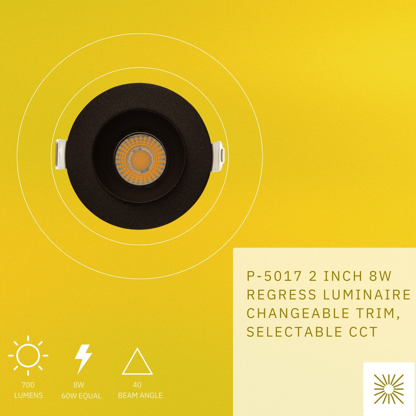 P-5017 2 Inch Round Bronze Finish 8W 700 Lumens 5CCT Recessed Light