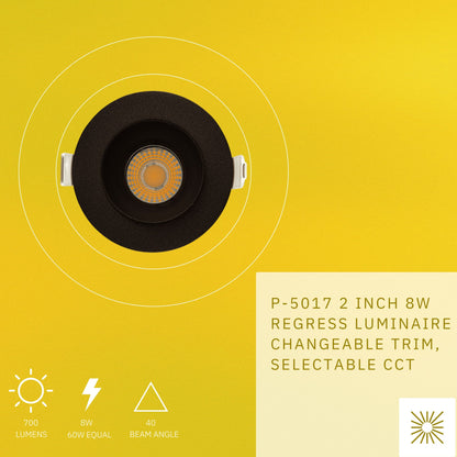 P-5017 2 Inch Round Bronze Finish 8W 700 Lumens 5CCT Recessed Light
