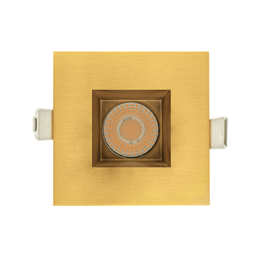P-5025 2 Inch Square Brushed Brass 8W 700 Lumens 5CCT Recessed Light