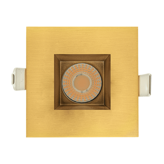 P-5037 2 Inch Square Brushed Brass 14/20W 1200/1700 Lumens 5CCT Recessed Light