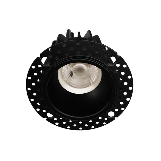 P-5060 2 Inch Trimless Round Black 8W 600 Lumens 5CCT Recessed Light