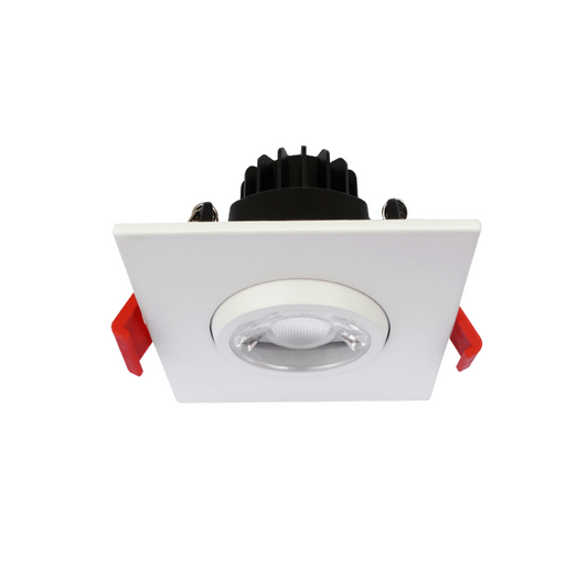 P-5099 3 Inch Square White 8W 650 Lumens Warm White 3000k Gimbal Light
