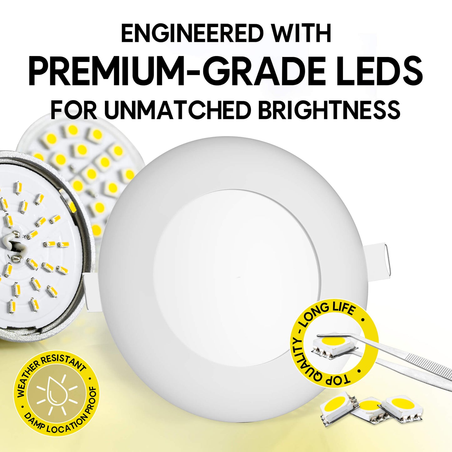 P-5140 4 Inch Round White 12W 1000 Lumens 5CCT Slim Ultra-Thin light