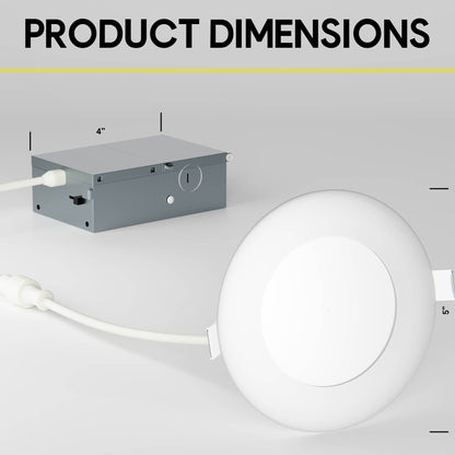 P-5140 4 Inch Round White 12W 1000 Lumens 5CCT Slim Ultra-Thin light