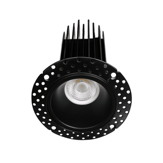 P-5437 2 Inch Trimless Black Round 15W 1000 Lumens 5CCT Recessed Light