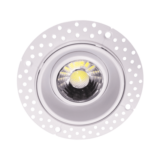 P-5439 3 Inch Trimless Round White 8W 600 Lumens 5CCT Gimbal Light