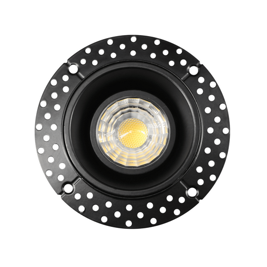 P-5440 3 Inch Trimless Round Black 8W 600 Lumens 5CCT Gimbal Light