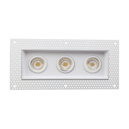 P-5459 3 Inch Trimless 3 Head White 23W 1800 Lumens 5CCT Gimbal Light