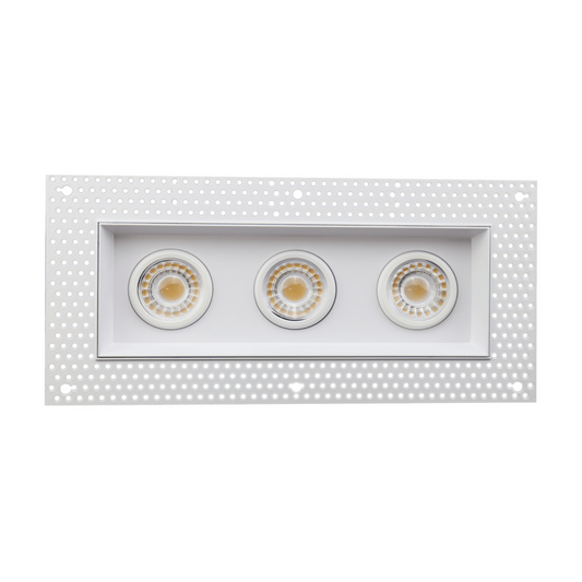 P-5459 3 Inch Trimless 3 Head White 23W 1800 Lumens 5CCT Gimbal Light