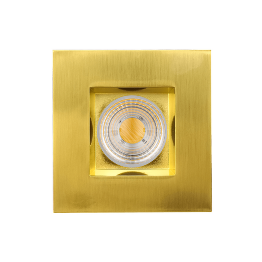 P-5763 4 Inch Square Brushed Brass 15W 1100 Lumens Soft White 27k Recessed Light