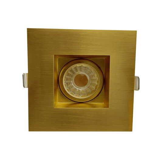 P-5869 3 Inch Square Brushed Brass 8W 700 Lumens 5CCT Gimbal Light