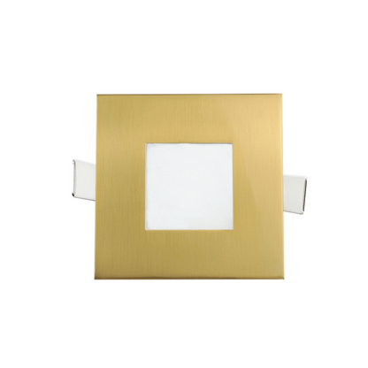 P-5878 3 Inch Square Brushed Brass 5W 500 Lumens 5CCT Slim Ultra-Thin Light
