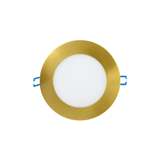 P-5884 5 Inch Round Brushed Brass 14W 1050 Lumens 5CCT Slim Ultra-Thin Light