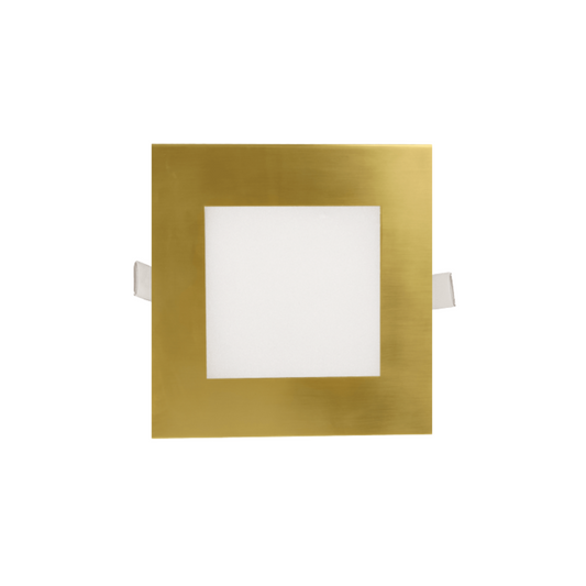 P-5888 5 Inch Square Brushed Brass 15W 1100 Lumens 5CCT Slim Ultra-Thin Light