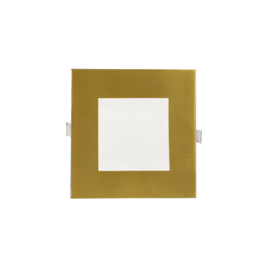 P-5890 6 Inch Square Brushed Brass 18W 1400 Lumens 5CCT Slim Ultra-Thin Light