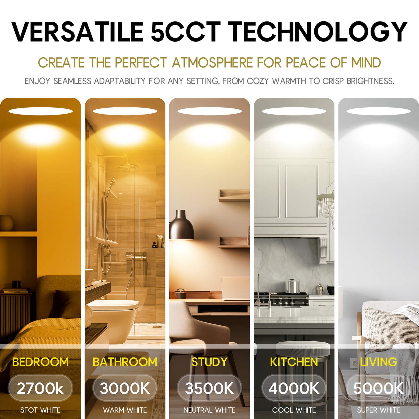 P-5934 3.5-inch Trimless Round 18W 1600 Lumens 5CCT Recessed Light