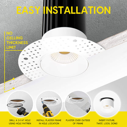 P-5934 3.5-inch Trimless Round 18W 1600 Lumens 5CCT Recessed Light