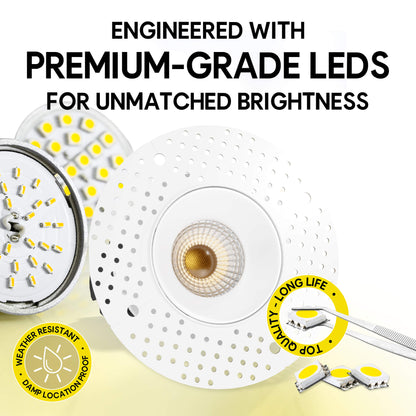 P-5934 3.5-inch Trimless Round 18W 1600 Lumens 5CCT Recessed Light
