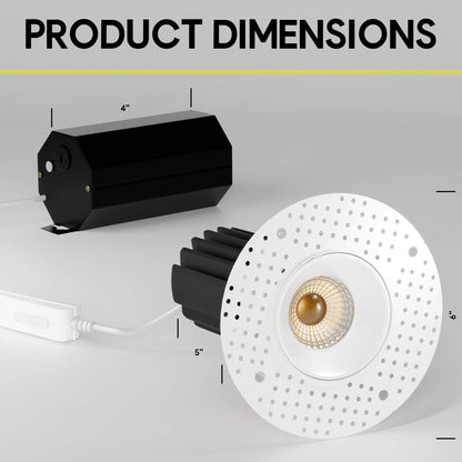 P-5934 3.5-inch Trimless Round 18W 1600 Lumens 5CCT Recessed Light
