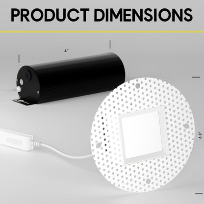 P-5992 4 Inch Trimless Square White 15W 1300 Lumens 5CCT Slim Light