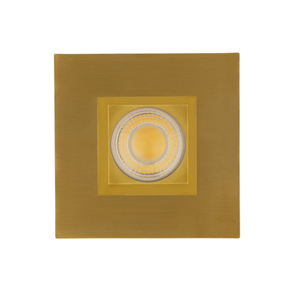 P-6018 3 Inch Brushed Brass Square 15W 1400 Lumens 5CCT Recessed Light